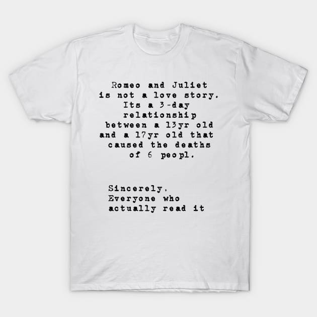 Romeo And Juliet T-Shirt by Weird Lines